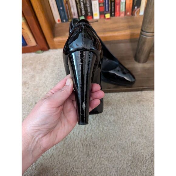 Lanvin Hiver Black Patent Leather Platform Pump High Heels Mary Jane Shoe 10 - Picture 9 of 9